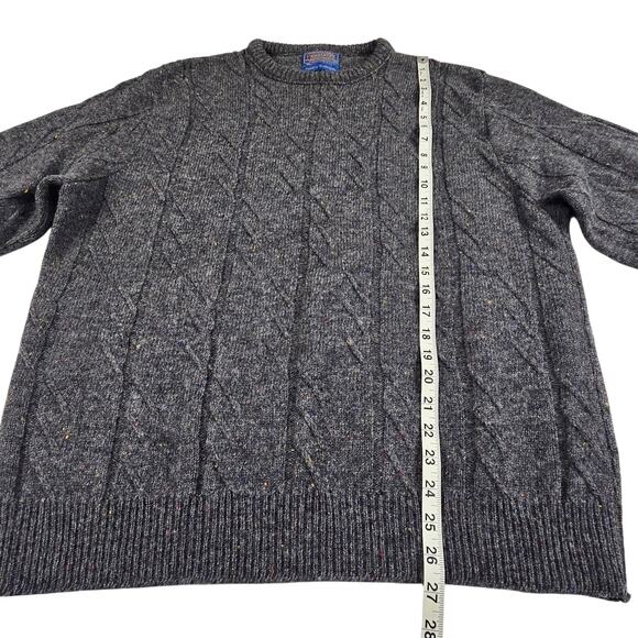 VTG Pendleton Country Traditions Sweater Gray Cable Knit Mens XL Fisherman Wool - Picture 8 of 8
